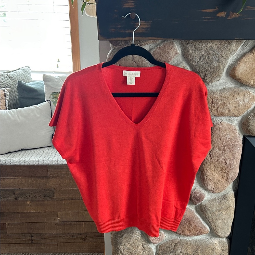 Red V-Neck Sweater